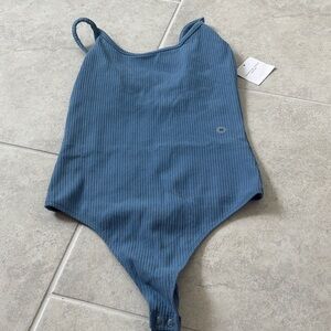 American Eagle Outfitters Blue Ribbed Bodysuit